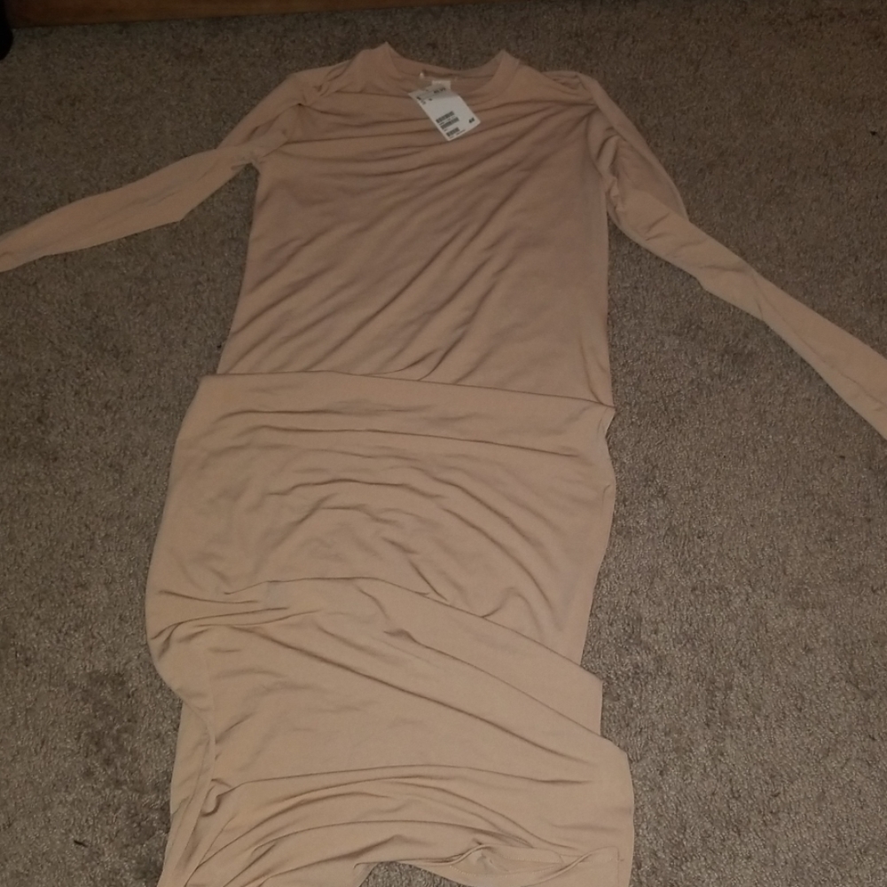 H&M Beige/Tan Midi Dress
